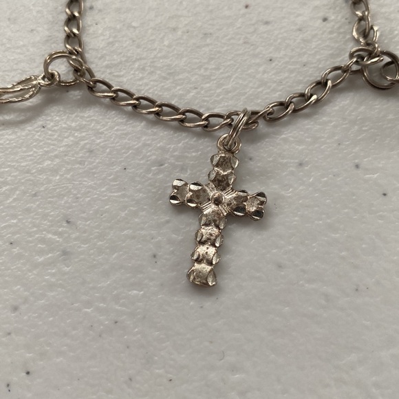 Sterling Silver Charm Bracelet With Three Charms Included - Picture 2 of 15